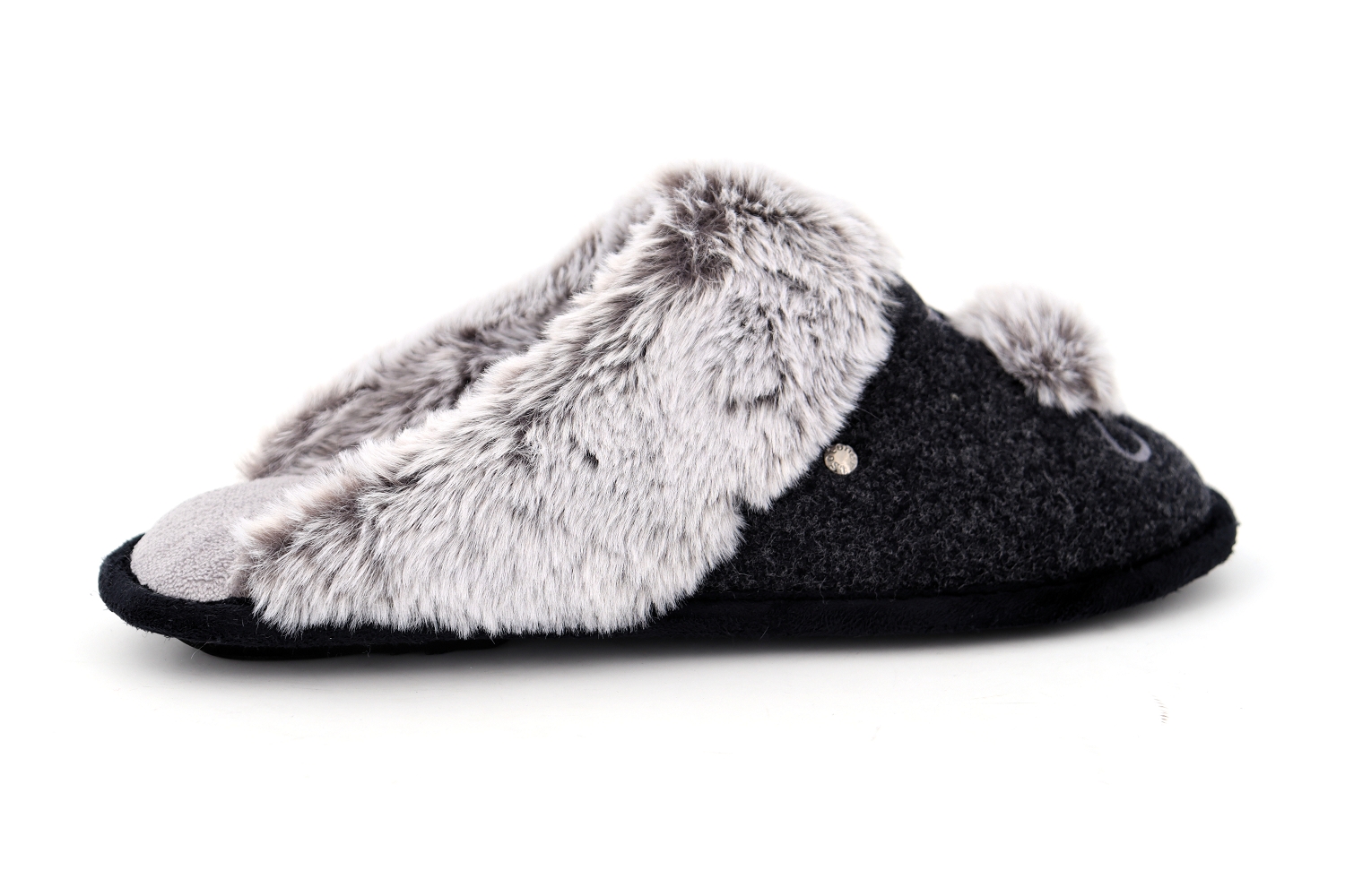 Rue de la Chaussure Isotoner chaussons pantoufles chat bleu femme